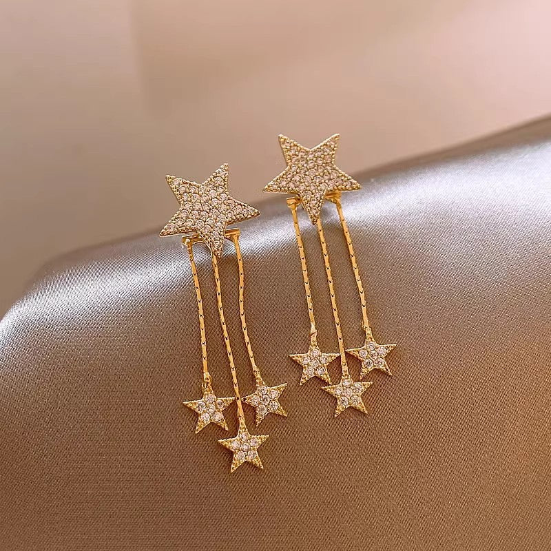 Women’s Long Fringe Earrings – Silver Needle Electroplated Alloy Tassel Dangle Jewelry